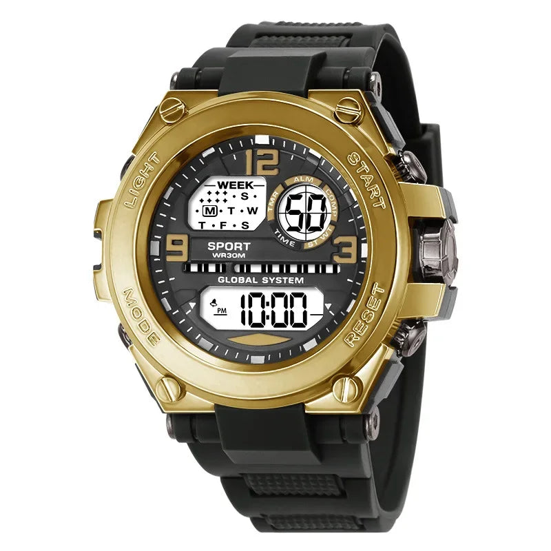 Relógio Masculino Esportivo Militar LED – Multifunção, Alarme e Tela Iluminada