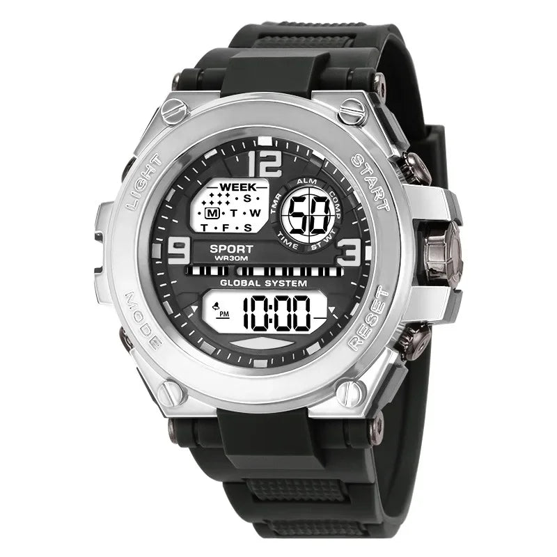 Relógio Masculino Esportivo Militar LED – Multifunção, Alarme e Tela Iluminada