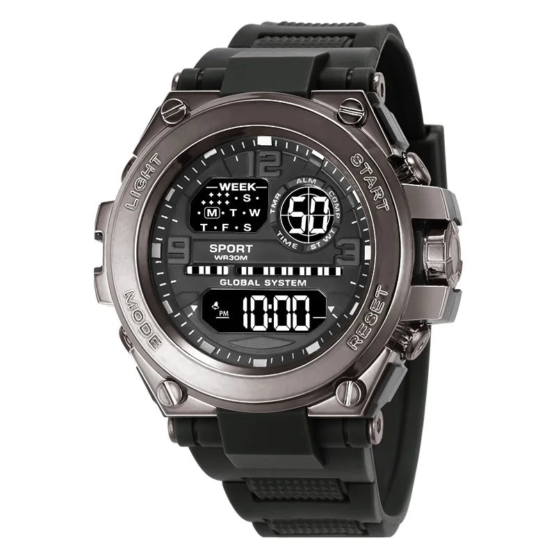 Relógio Masculino Esportivo Militar LED – Multifunção, Alarme e Tela Iluminada